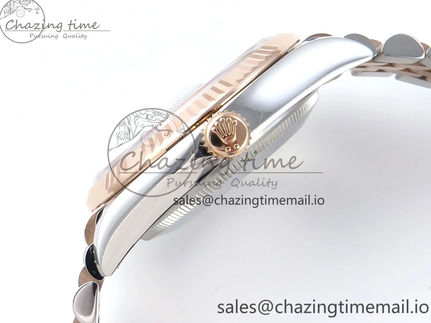 MiroTime 0408 DateJust 36 126231 EWEF Best Edition Silver Leaf Dial Stick Marker on SS RG Jubilee Bracelet A TopPick 596